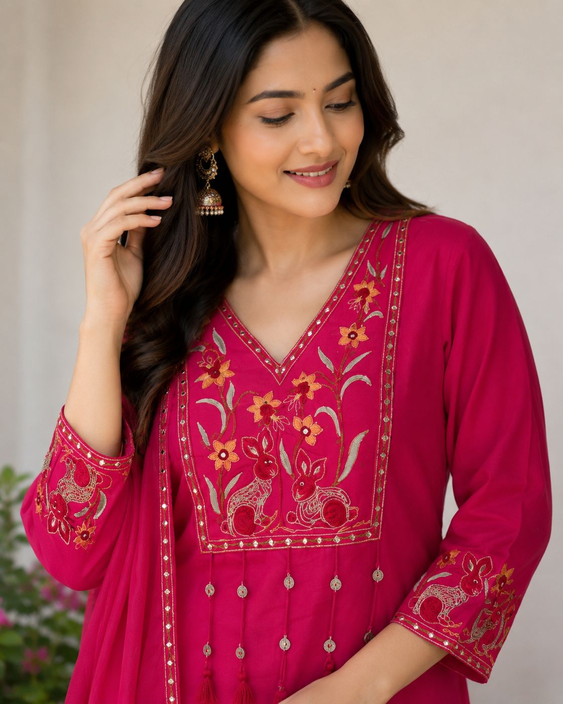 Vibrant pink 60-60 cotton set thumbnail