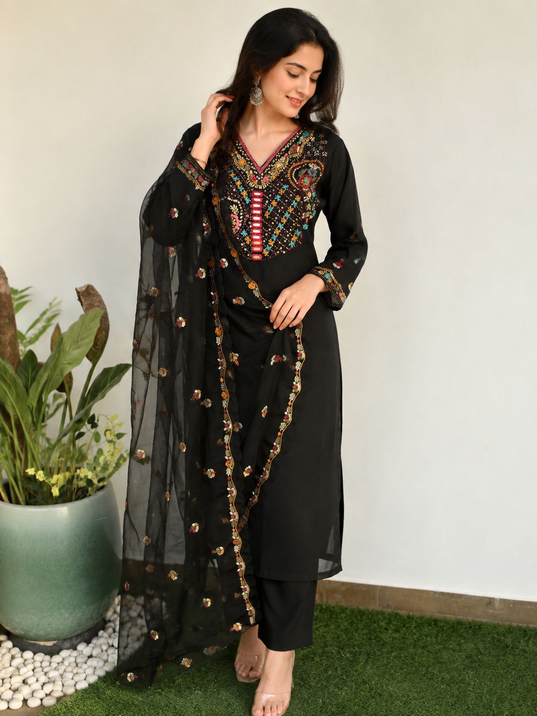 Chanderi cotton salwar set thumbnail