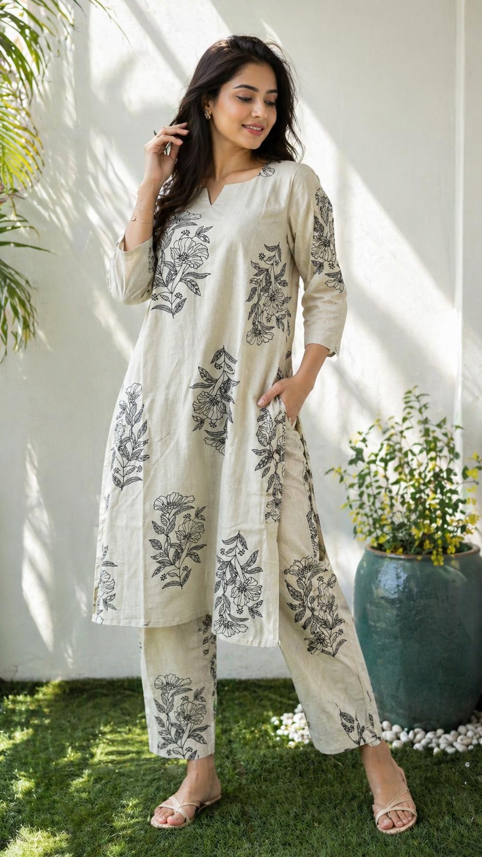 Everyday coord-Half white cotton