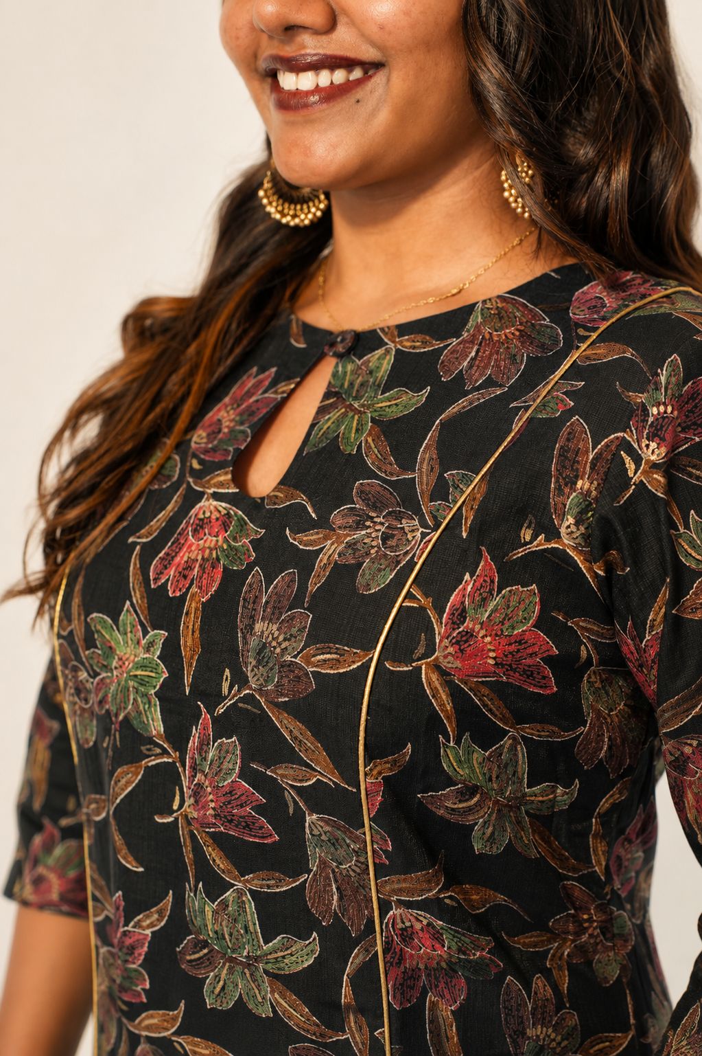 Chanderi Digital print coord-black thumbnail