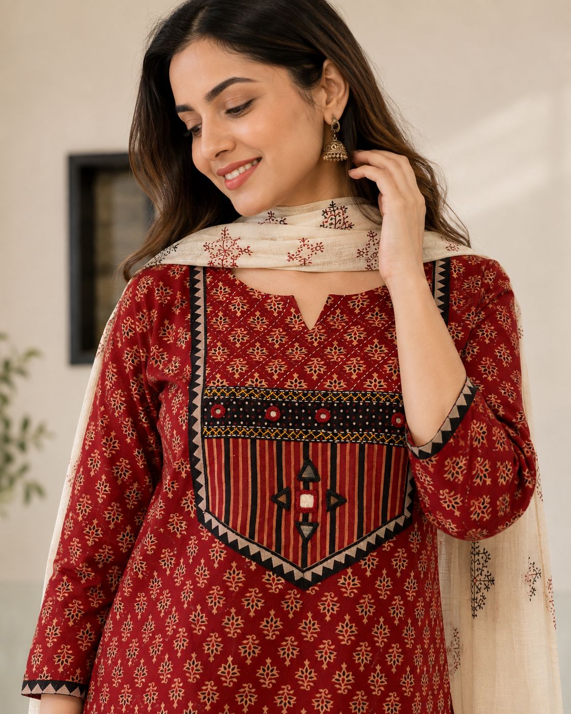 Ajrak Printed Three-Piece Set thumbnail