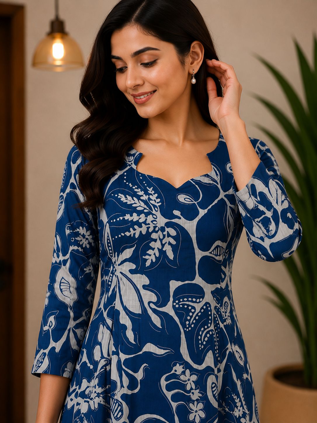 Blue Aline kurta thumbnail