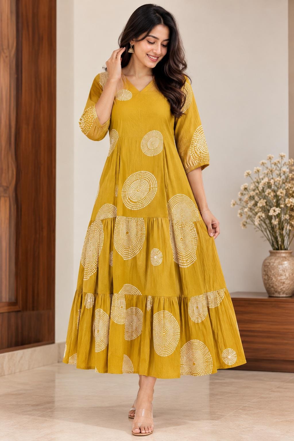 Mustard Yellow Feeding Maxi Dress