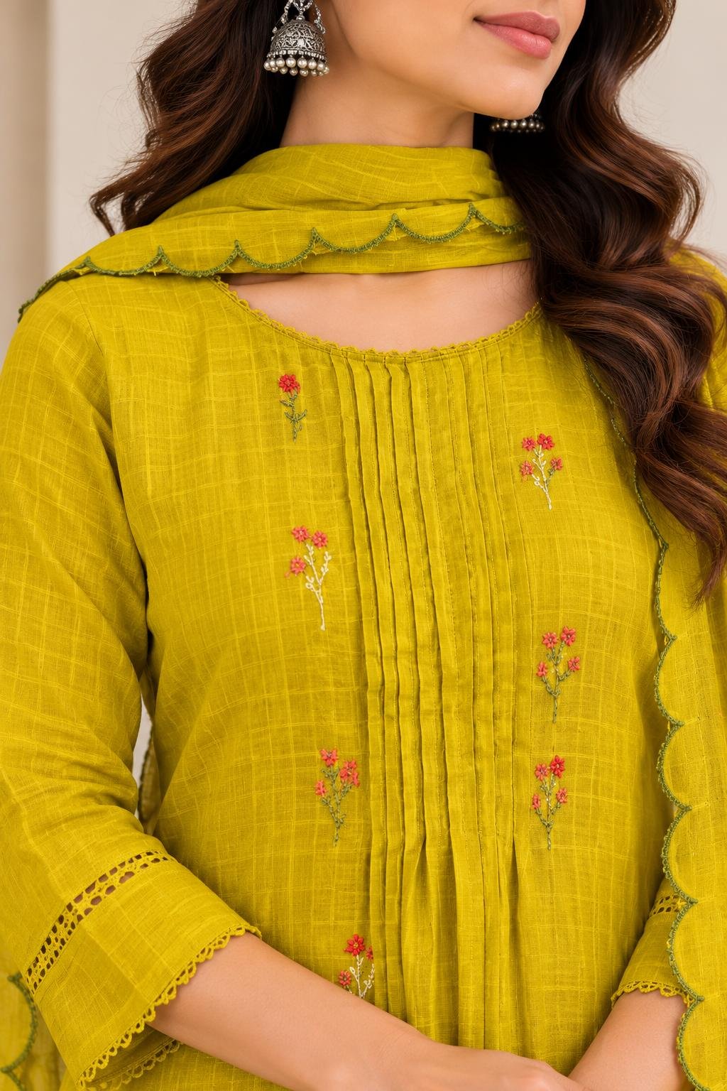 Lime green -cotton set thumbnail