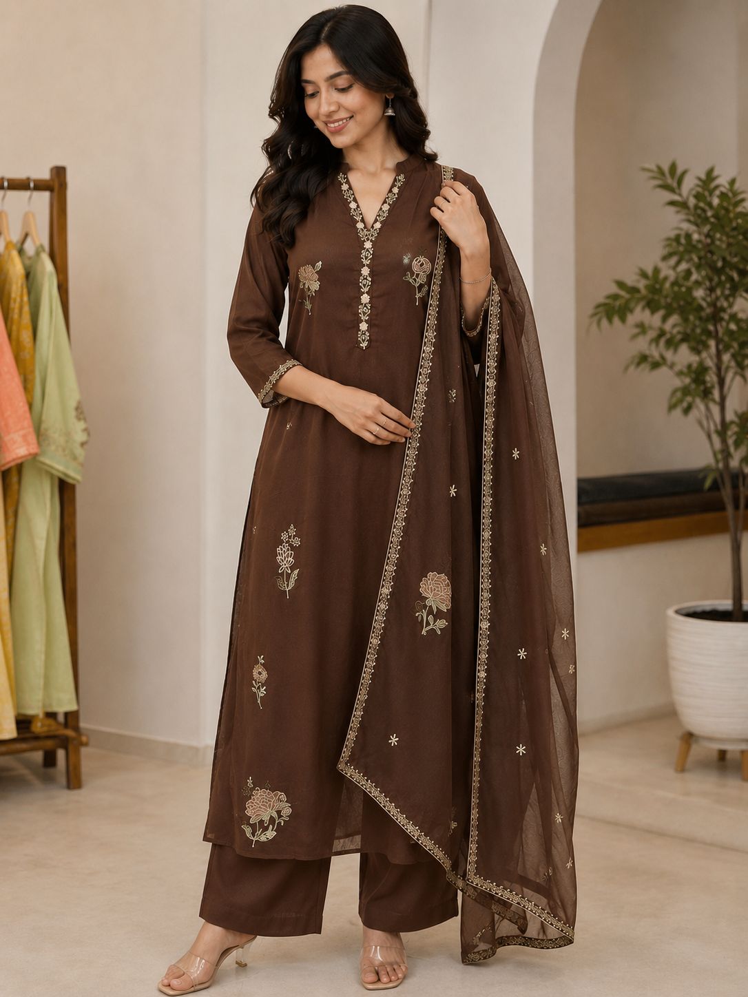 Mulcotton three piece Mocha brown