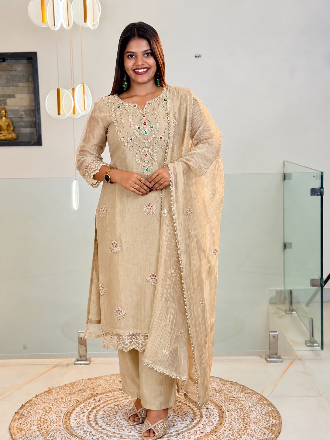 Elegant Tissue handwork -salwar set