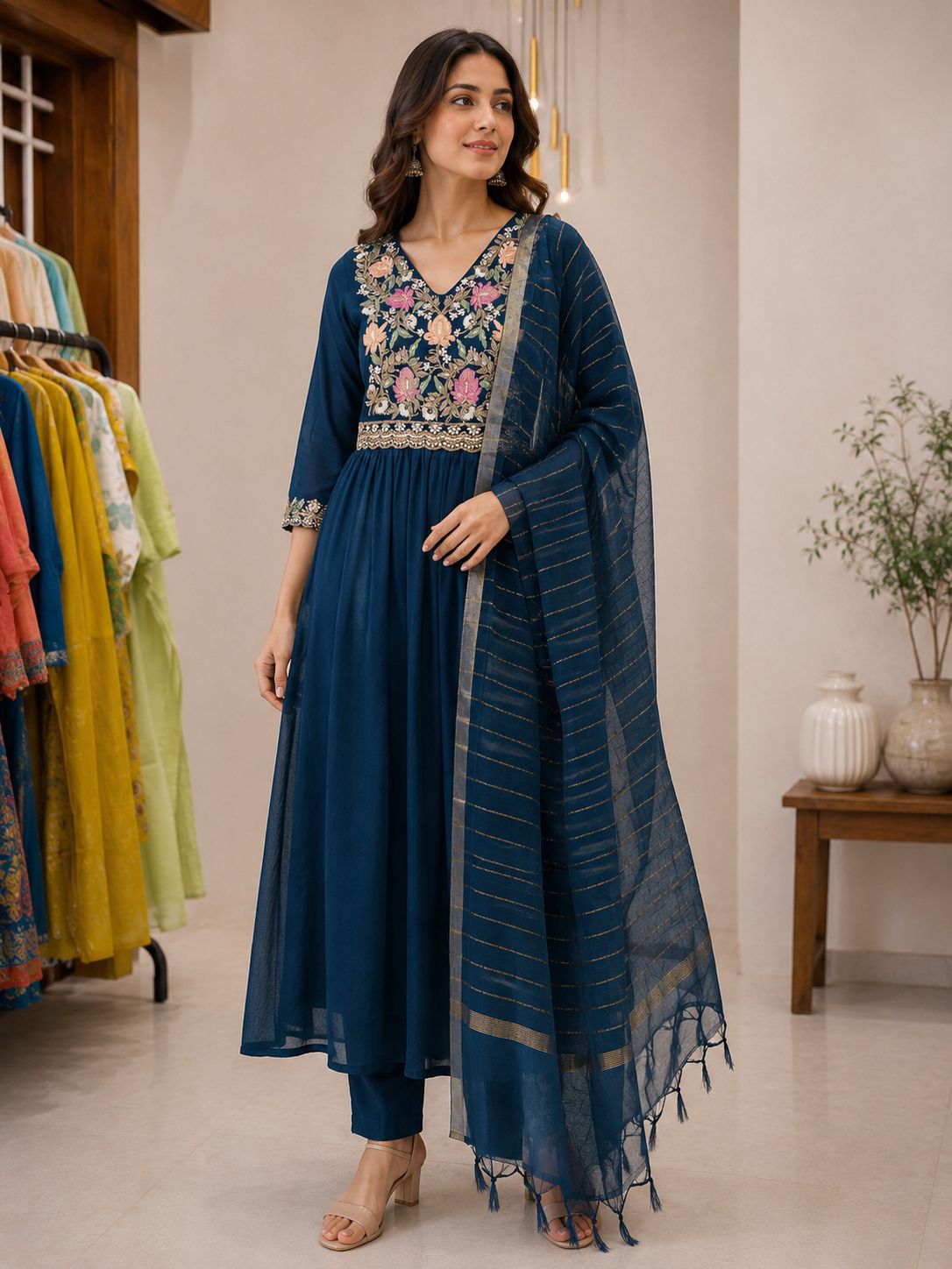 Premium dark blue salwar set