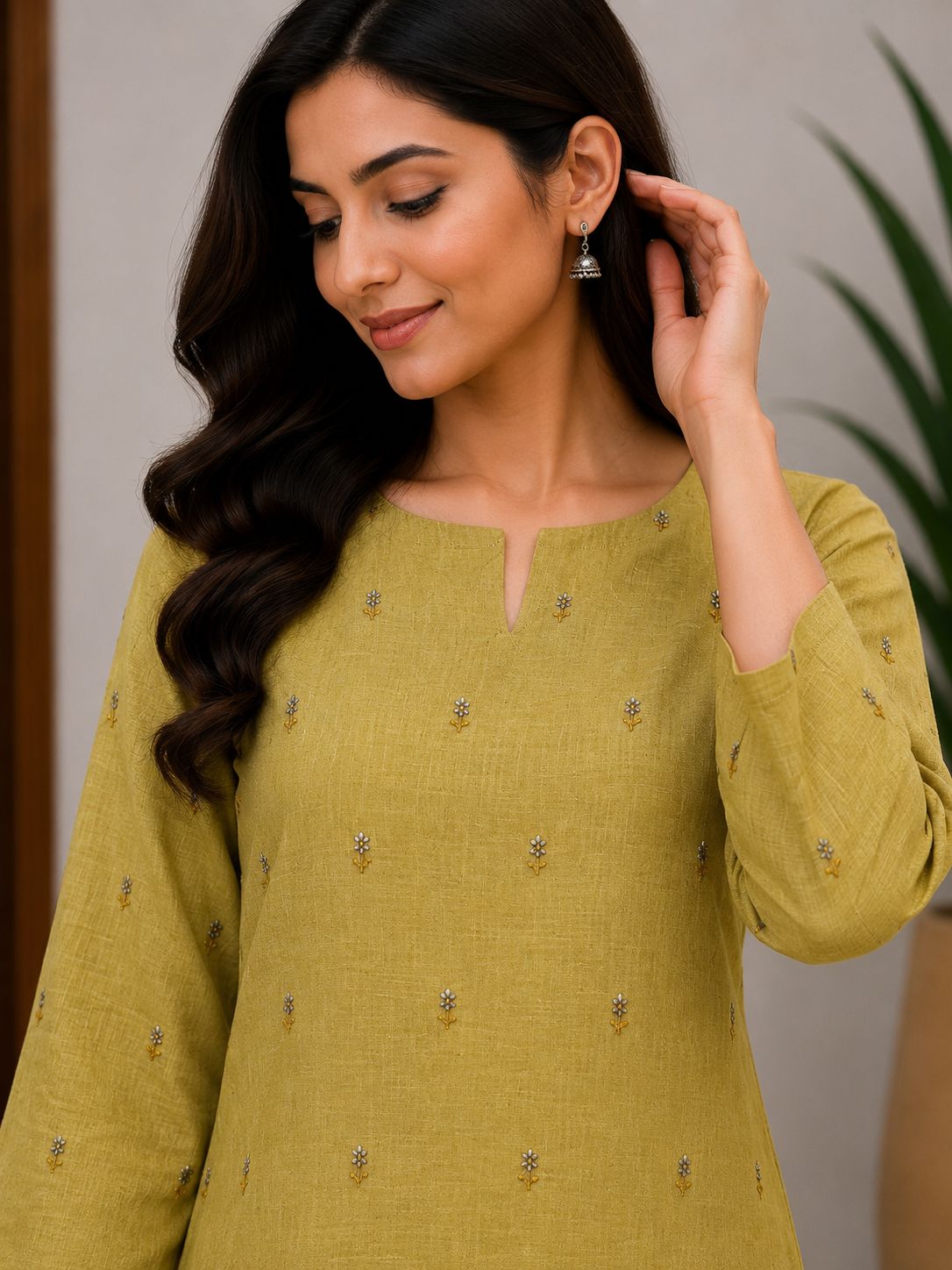 Linen coord set-mustard yellow thumbnail
