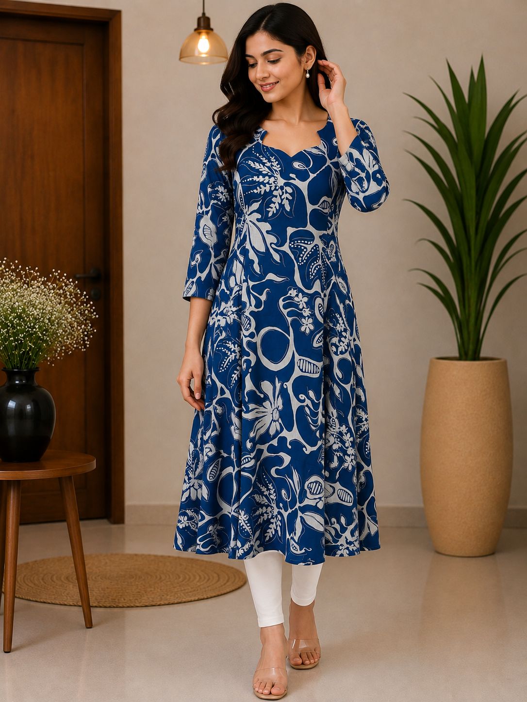 Blue Aline kurta
