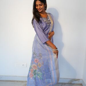 pastel blue kurta set