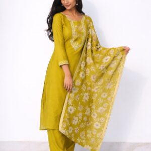 Olive green kurta set
