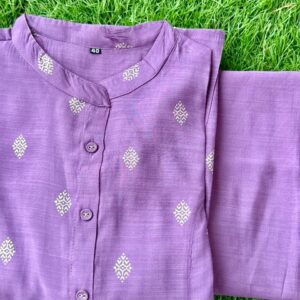 Cotton 60-60 Purple Co-ord Set