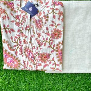 Cotton 60-60 Co-ord Set -Half white