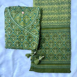 cotton 60-60 anarkali suit-Green